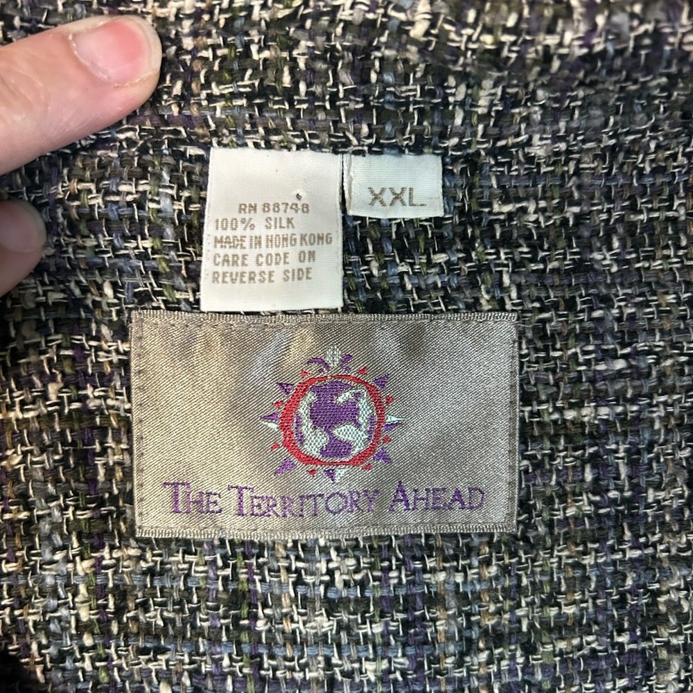 The Territory Ahead Shirt Mens XXL 100% Silk Long Sleeve Button Up. Preppy Y2K - Picture 2 of 5